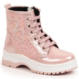 Bottines filles isolées vernies rose Potocki Bottines filles isolées vernies rose Potocki