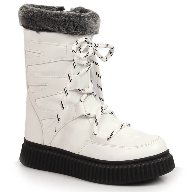 Chaussures filles avec fourrure blanc Potocki blanche