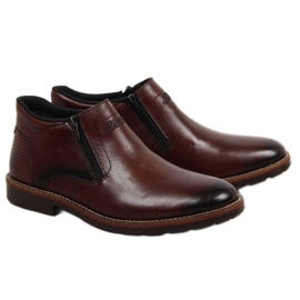 Bottes isolées en cuir Rieker M RKR412 brun