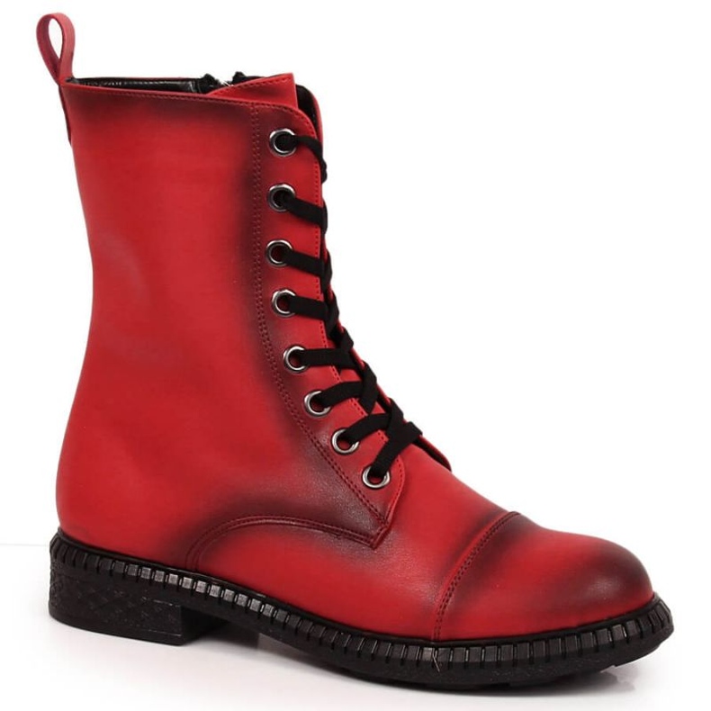 Bottines à lacets avec une fermeture éclair isolée T.Sokolski W SCA178B rouge