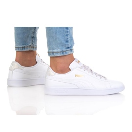 Puma Smash V2 Metallics Jr 386197 01 blanche