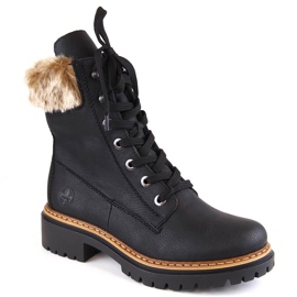 Bottes pour femmes Rieker 72630-00 noires avec fourrure