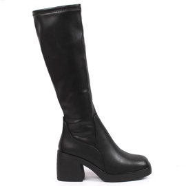Bottes isolées à talons hauts pour femmes Noir Sergio Leone le noir