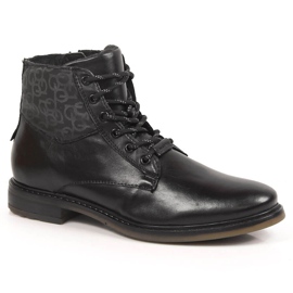 Bottes homme en cuir noir Bugatti KK153008