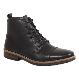 Bottes en cuir isolées Rieker 33205-00 noires pour hommes
