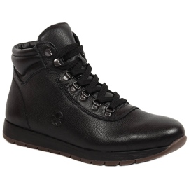 Rieker 18301-00 bottes hautes en cuir isolé noir pour hommes le noir