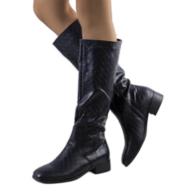 PA1 Bottes noires avec gaufrage Maximus le noir