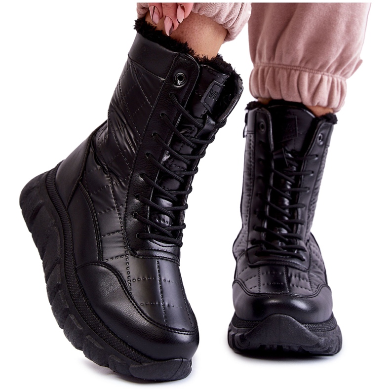 Vinceza Bottes De Neige À Lacets Pour Femmes Sur La Plateforme Noir Anubi le noir