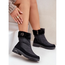 Bottes de neige isolées à la mode pour femmes Progress PROGJ-21-13 Noir le noir