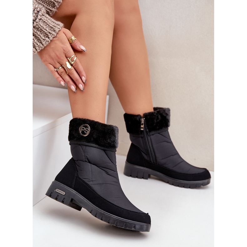 Bottes de neige isolées à la mode pour femmes Progress PROGJ-21-13 Noir le noir