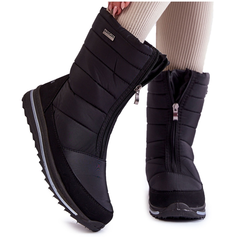 Bottes de neige légères et isolées Femme Progress PROGJ-22-129 Noir le noir