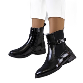 Bottes Isonti en cuir verni noir le noir Bottes Isonti en cuir verni noir le noir