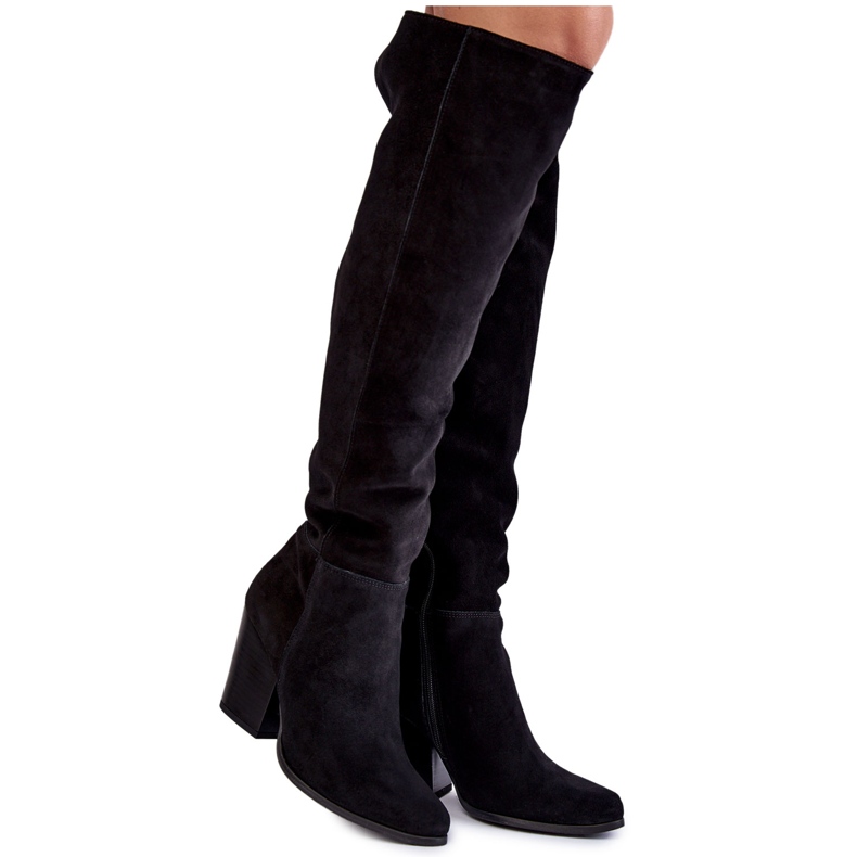 Lewski Shoes Cuissardes Femme Daim Lewski 2833 Noir le noir