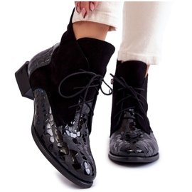 Bottes En Cuir À Talon Plat Maciejka 2878J-01 Noir