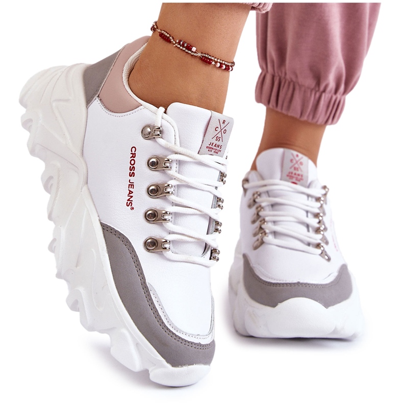 Baskets pour femmes sur la plate-forme Cross Jeans KK2R4071C Blanc blanche