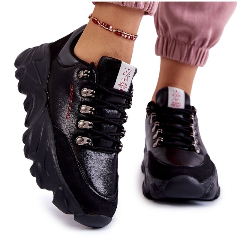 Baskets Femme Sur La Plateforme Cross Jeans KK2R4073C Noir le noir Baskets Femme Sur La Plateforme Cross Jeans KK2R4073C Noir le noir