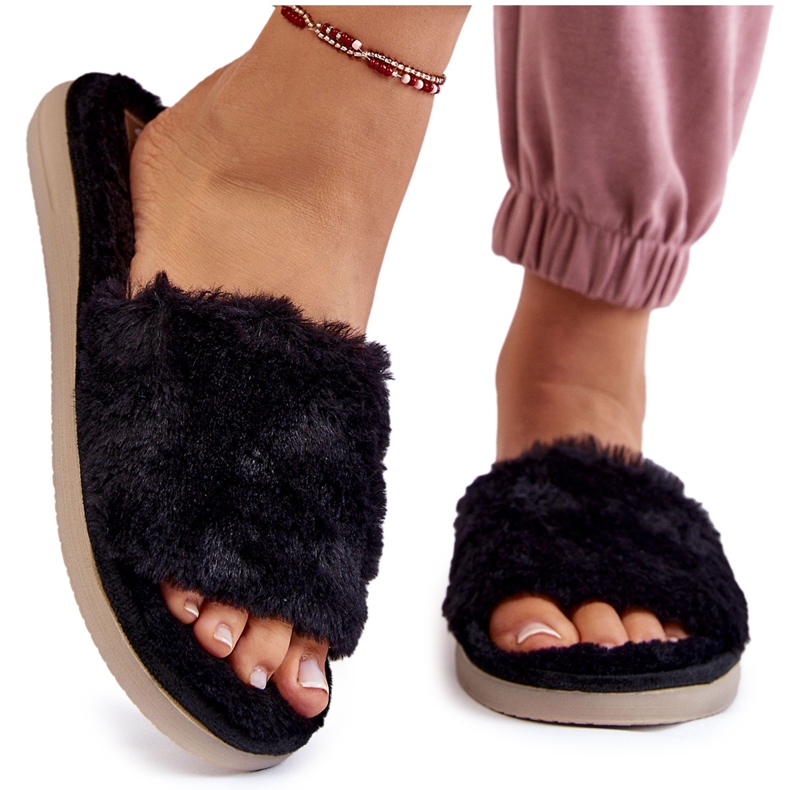 Accueil Chaussons Chaussons Avec Fourrure Inblu EK-05-014 Noir le noir