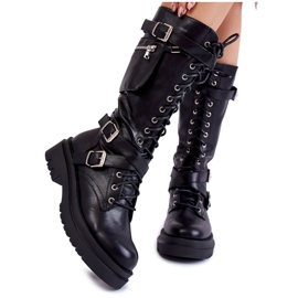 PA1 Bottes Longues Femme Avec Fermeture Éclair Rein Noir Joelle