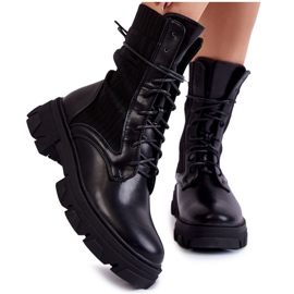 PA1 Bottes à lacets pour femmes Workers Black Marlissa le noir