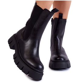 Bottes de travail à plateforme pour femmes Noir Aliana le noir