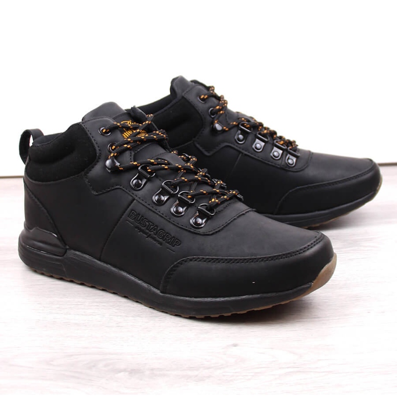 Chaussures en cuir noir pour hommes Jogger Bustagrip le noir Chaussures en cuir noir pour hommes Jogger Bustagrip le noir