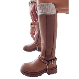 BM Bottes cavalières femme Yuna Camel brun