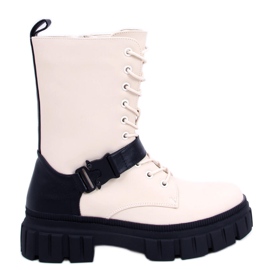 BM Bottines plates à lacets Kieran Beige
