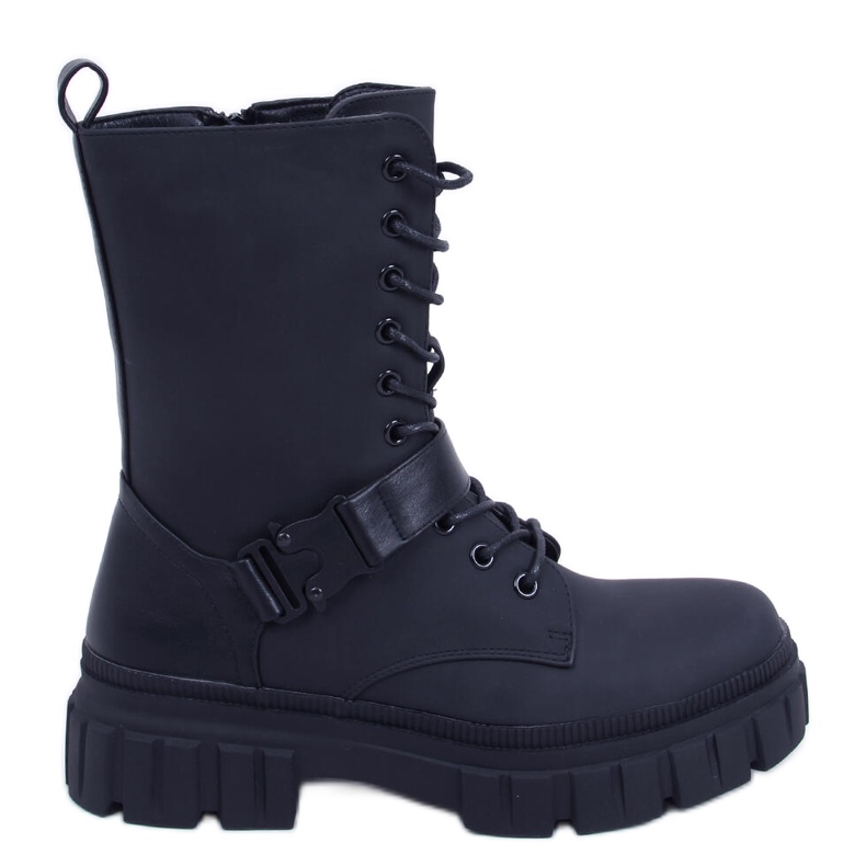 BM Kieran Bottines plates à lacets noires le noir