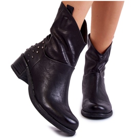 Bottes pour femmes Black Lance avec clous à glissière noir