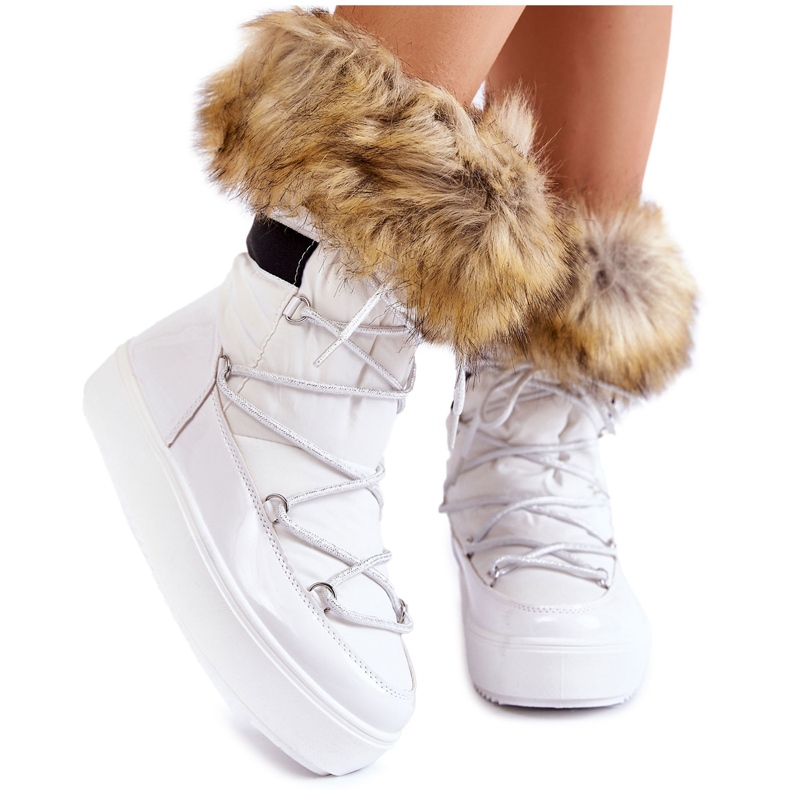 Bottes de neige à lacets blanches Shannon pour femmes