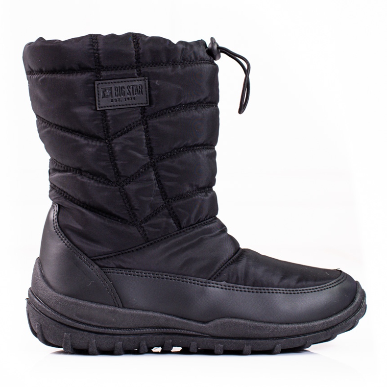 Bottes de neige noires chaudes de Big Star KK274599 le noir
