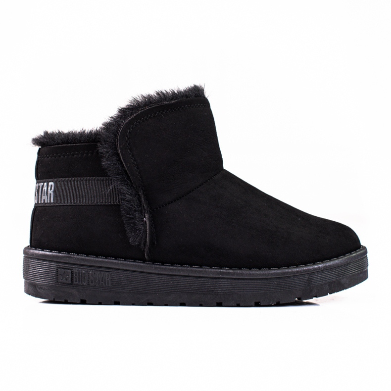 Bottes de neige courtes pour femmes en daim noir Big Star KK274622 le noir