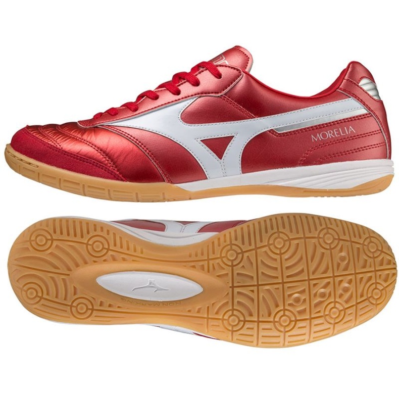 Mizuno Morelia Sala Elite dans les chaussures de football Q1GA221060 rouge oranges et rouges