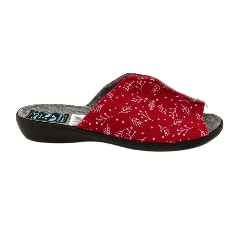 Les pantoufles en feutre des femmes dik41 bio nature adanex 2778 rouge