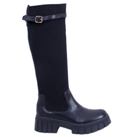 BM Bottes d'équitation avec une tige souple Blow Black noir