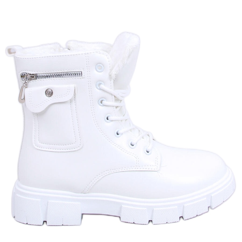 BM Bottines plates à lacets Bravery Blanc blanche BM Bottines plates à lacets Bravery Blanc blanche