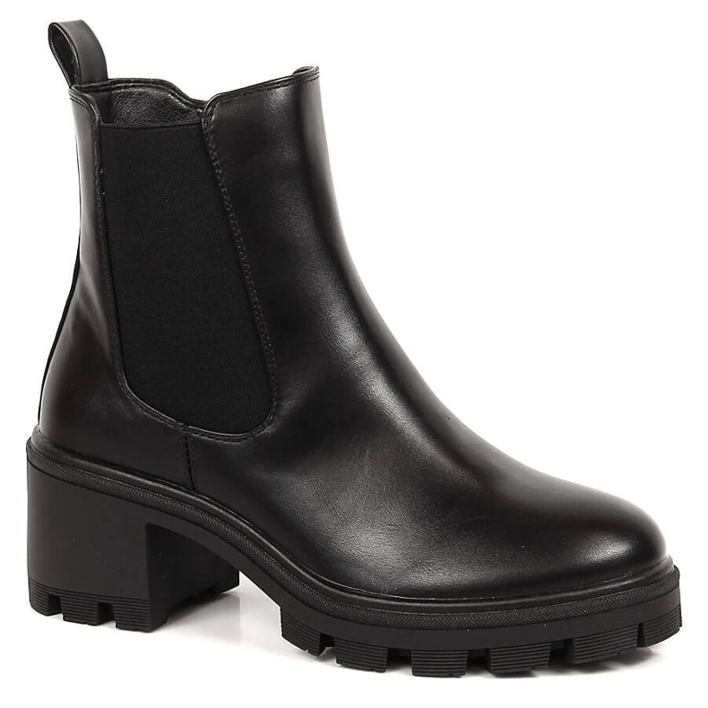 Noir Bottines Chelsea Filippo noires pour femme sur le poteau le noir