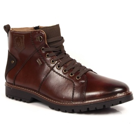 Bottes d'hiver imperméables pour hommes isolées avec de la laine de mouton Rieker F3602-25 brun Bottes d'hiver imperméables pour hommes isolées avec de la laine de mouton Rieker F3602-25 brun