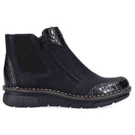 Bottes confortables pour femmes avec isolation noire noire Rieker 73355-00 le noir
