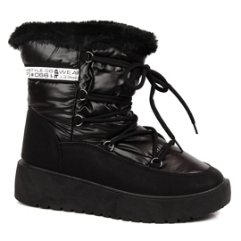 Bottes de neige Filippo à lacets, chaudes, noires pour femmes le noir