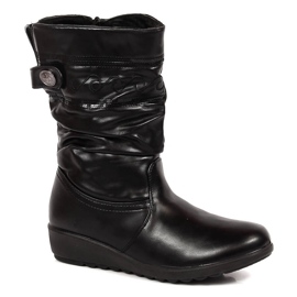 Bottes confortables pour femmes, froissées et isolées noires Sabatina le noir Bottes confortables pour femmes, froissées et isolées noires Sabatina le noir