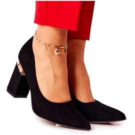 Pumps en daim des femmes Lewski 3117 noir le noir