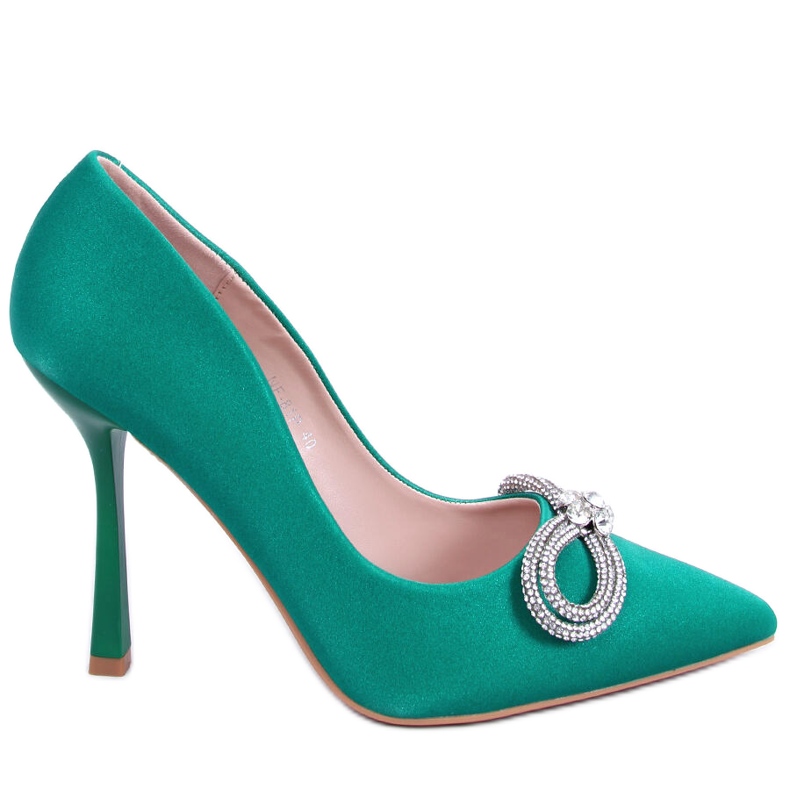 Talons élégants avec pierres Sugar Green vert