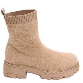 PA1 Bottines chaussettes Roanna Kaki beige