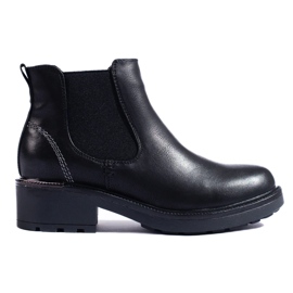 Bottines Chelsea femme en cuir écologique noir