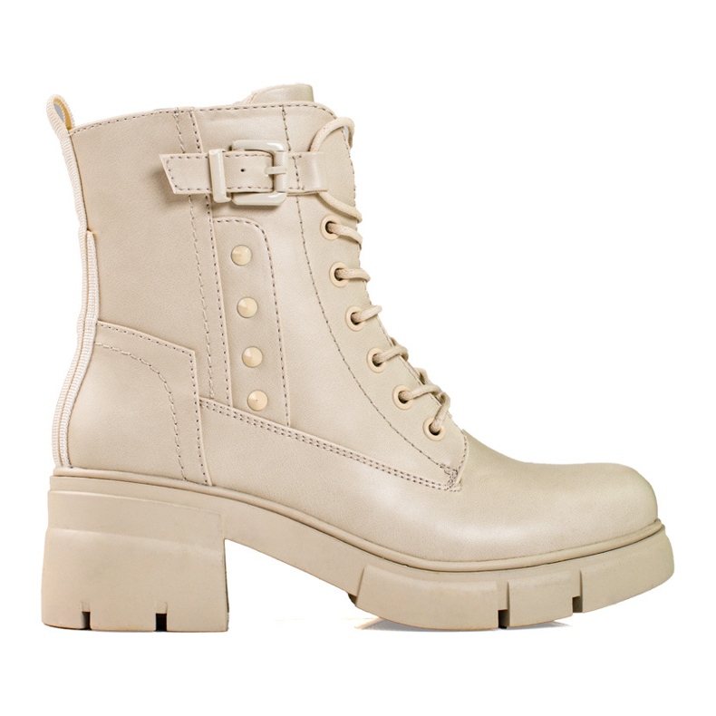 Bottines à lacets sur la plateforme shelovet beige