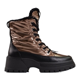 Bottes de neige pour femmes sur la plate-forme shelovet noir doré