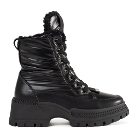 Bottes de neige pour femmes sur la plateforme noir