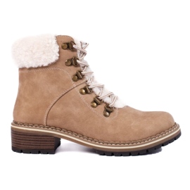 Boots femme en peau de mouton beige