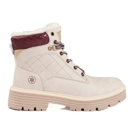 Trappeurs pour femmes isolés avec fourrure Shelovet beige Trappeurs pour femmes isolés avec fourrure Shelovet beige